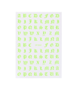 Sticker model unghii Alphabet XF3262 Neon Green