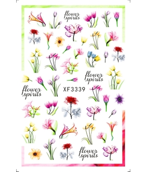 Sticker model unghii Flowers XF 3339