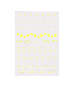 Sticker model unghii Hearts XF3356 Neon Yellow