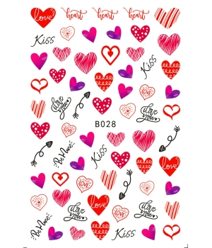 Sticker model unghii Love B028