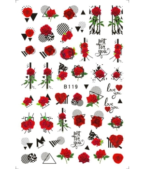 Sticker model unghii Roses B119