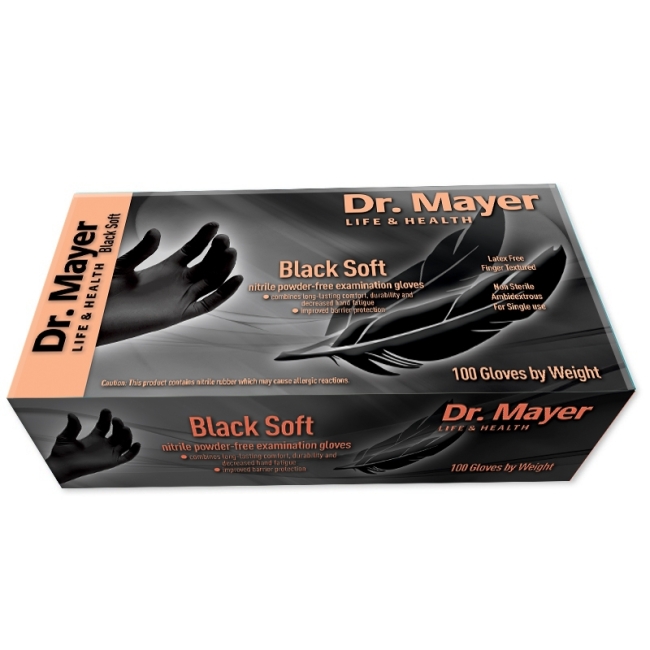 Manusi nitril texturate Black Soft marimea L Dr. Mayer