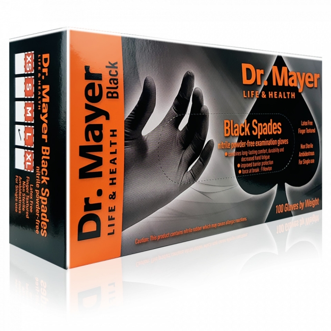 Manusi nitril texturate Black Spades Marimea L Dr. Mayer