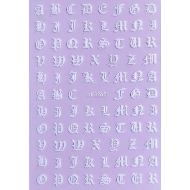 Sticker model unghii Alphabet XF3262 White