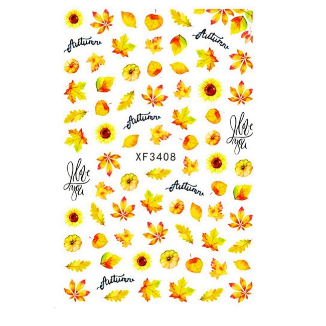 Sticker model unghii Autumn Leaves XF3408