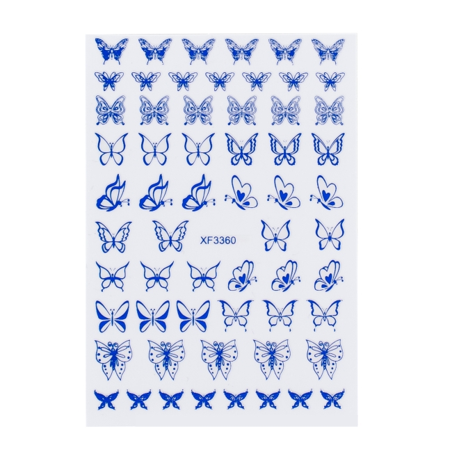 Sticker model unghii Butterfly XF3360 Blue