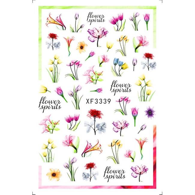 Sticker model unghii Flowers XF 3339