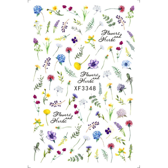 Sticker model unghii Flowers XF 3348