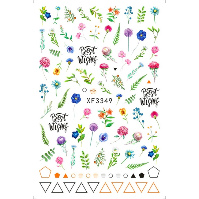 Sticker model unghii Flowers XF 3349
