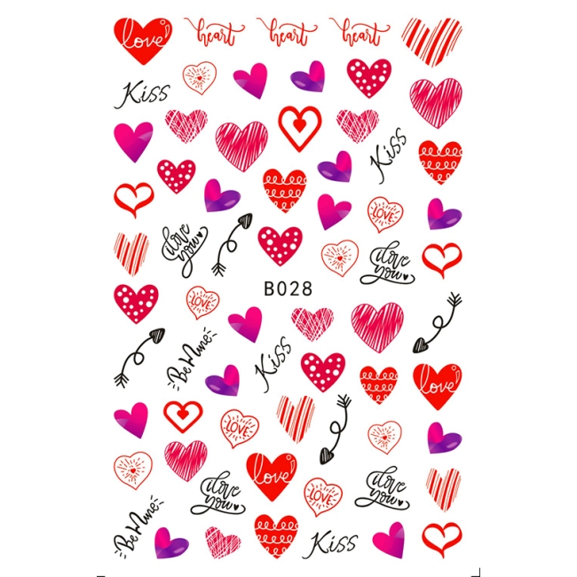 Sticker model unghii Love B028