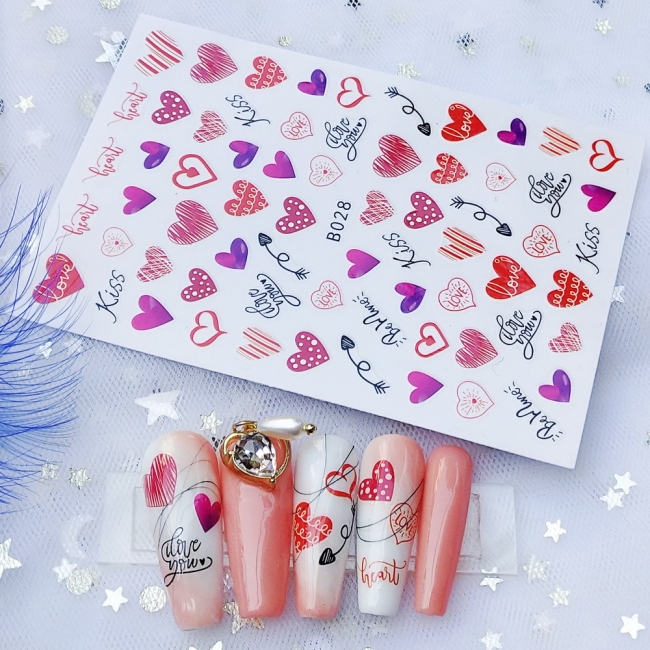 Sticker model unghii Love B028