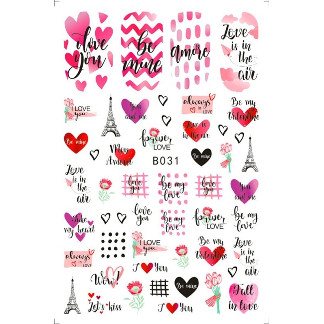 Sticker model unghii Love B031