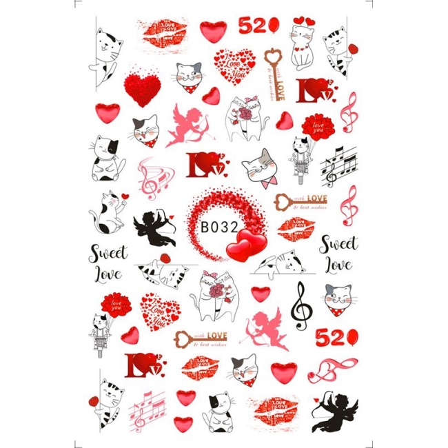 Sticker model unghii Love B032