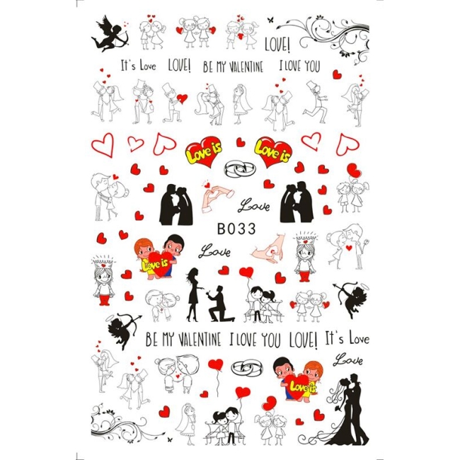 Sticker model unghii Love B033