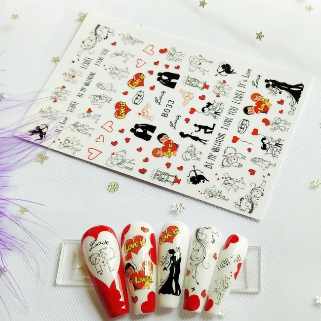 Sticker model unghii Love B033