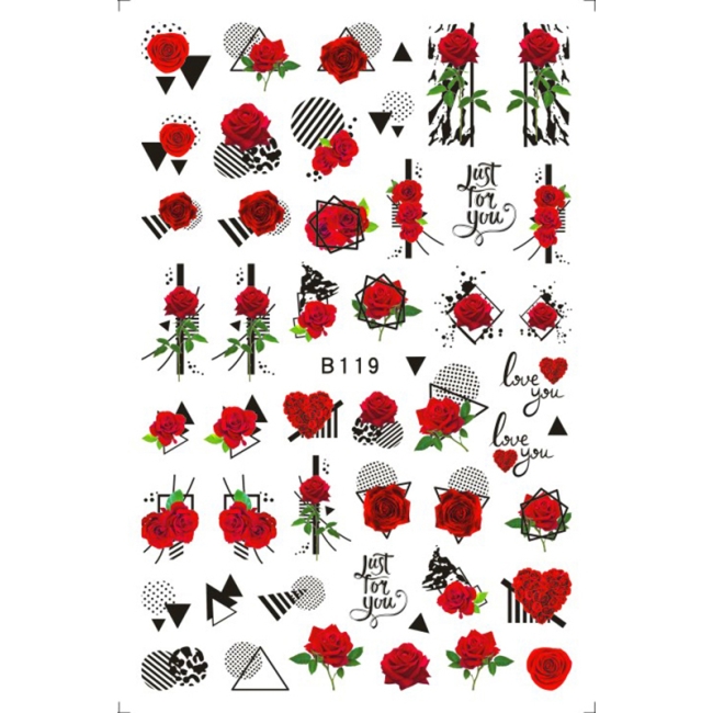 Sticker model unghii Roses B119