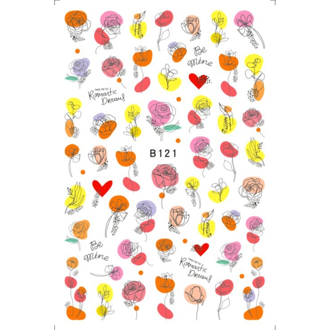 Sticker model unghii Roses B121