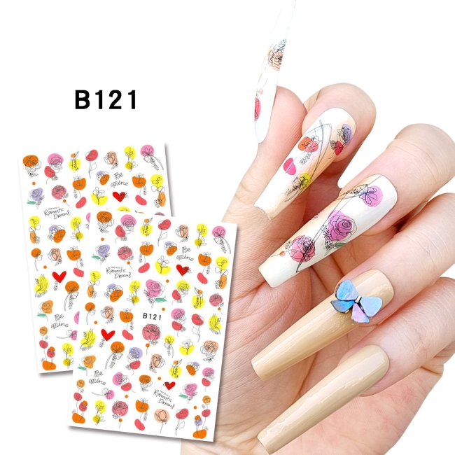 Sticker model unghii Roses B121