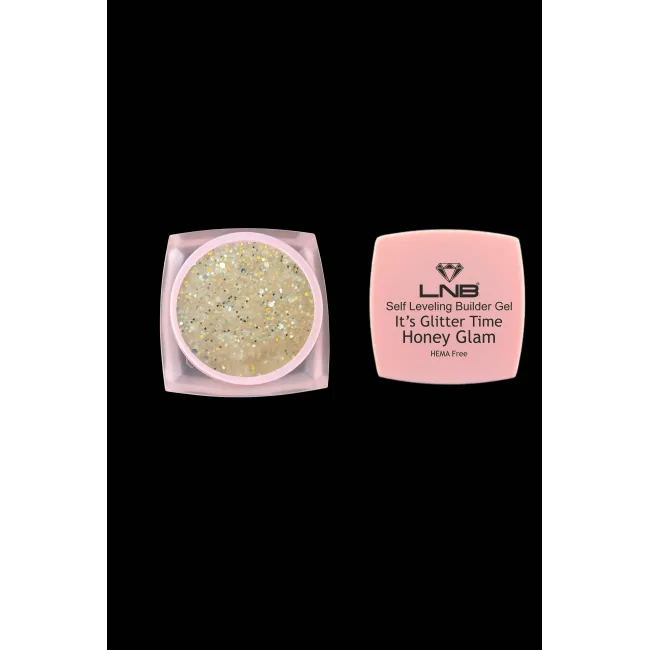 Self Leveling Builder Gel It's Glitter Time Honey Glam Hema Free LNB 30 Gr.
