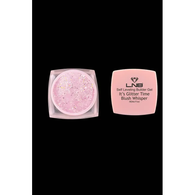 Self Leveling Builder Gel It's Glitter Time Blush Whisper Hema Free LNB 30 Gr.